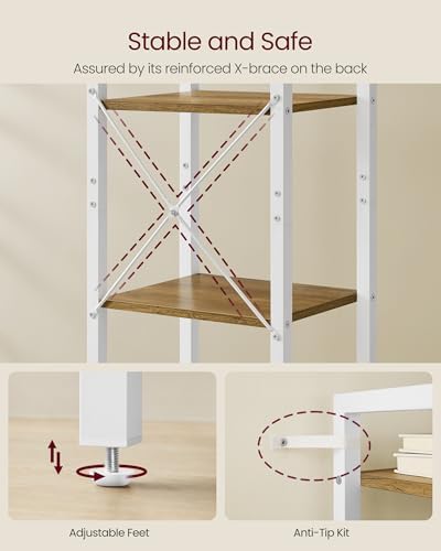 VASAGLE 6-Tier Bookshelf, Bookcase Book Shelf with Steel Frame