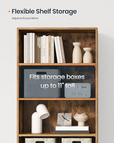 SONGMICS HOME 6-Tier Bookshelf, Open Bookcase Storage Shelf, Narrow Book Shelf for Living Room, Home Office, Dining Room