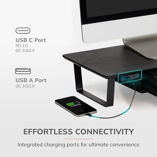 Anji Mountain Monitor Stand for Desk - Desktop Organizer & Laptop Riser, Ergonomic Monitor Riser, Space-Saving, Durable,