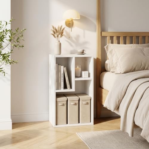 VECELO Cubby Storage Organizer Bookcase, Open Cube Display Shelf Cabinet, Freestanding Multicompartment Bookshelf for De