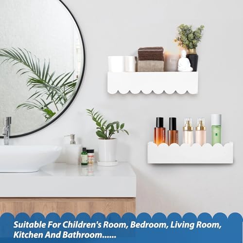 PHOENANCEE Wood Floating Shelves for Wall,Nursery Bookshelf,Kids Book Shelf,Baby Toys Storage Decor Organizer Wall Mount