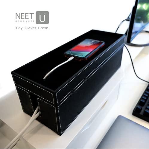 NEET Cable Management Box Large, Computer Cord Organizer, Hide and Conceal, Power Cable Organizer, Computers and Desks, 