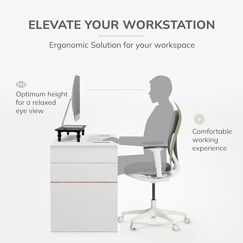 Anji Mountain Monitor Stand for Desk - Desktop Organizer & Laptop Riser, Ergonomic Monitor Riser, Space-Saving, Durable,