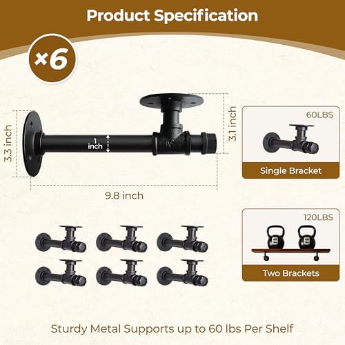 Industrial Pipe Shelf Brackets for Floating Shelves,Heavy Duty Bracket