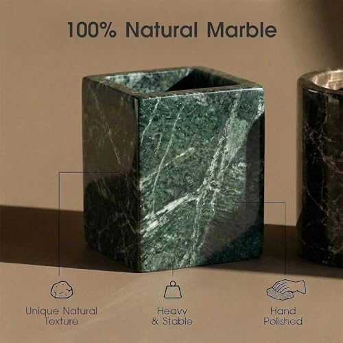 Natural Marble Tray Heavyweight Stone Vanity Tray for Bathroom Countertop, Coffee Table & Dresser - Handcrafted Rectangu