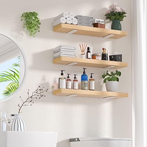 Floating Shelf Brackets 6 Inch 6 Pack, Hidden L Brackets for Shelves White