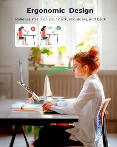 Aoviho 360° Rotating Laptop Stand for Desk | Adjustable, Foldable, Portable Aluminum Ergonomic Riser | Compatible with M