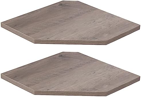 Fun Memories Corner Shelf Wall Mount, Floating Corner Shelves, Set of 2 Corner Wall Shelf Organizer, Rustic Wood Wall St