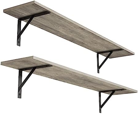 DINZI LVJ Long Wall Shelves, 39.4 Inch Wall Mounted Shelves with Brackets