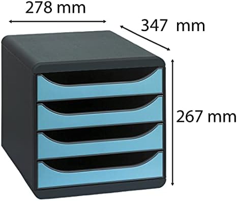 Exacompta Big-Box Iderama, 4 Drawers - Mouse Grey/Turquoise