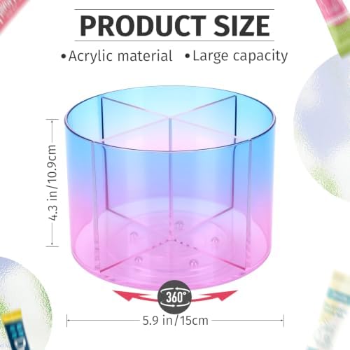 Drink Packet Organizer, Lazy Susan Gradient Drink Mix Organizer, Acrylic Water Drink Packet Holder with 4 Compartments f