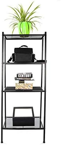 Book Ladder Shelf,4-Tier Ladder Shelf Bookcase Storage Flower Shelf Display Shelf，Black