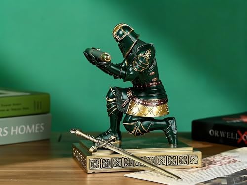 King's Guard Knight Pen Holder with a Letter Opener Desk Organizers Green