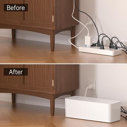 YECAYE 2 Pack Cable Management Box, Pet Friendly Cable Box Organizer for Home & Office, Child-Proof Floor Cord Cover, Co