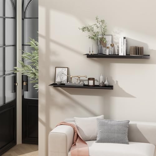Danpoo 20 inch Long Metal Floating Shelves for Wall Organizer & Storage, Display Shelves for Bathroom, Living Room, Kitc