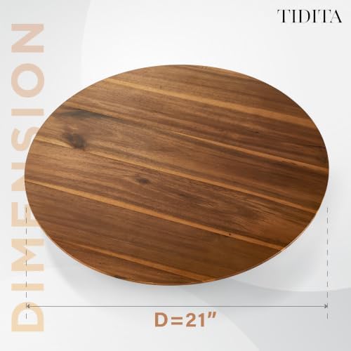 TIDITA 21" Acacia Wood Lazy Susan for Table Top, Swivel Charcuterie Board