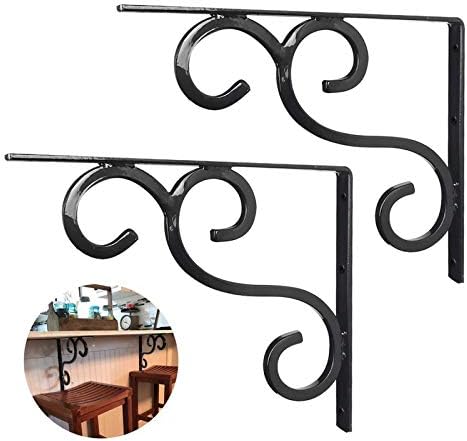 Fancy Shelf Brackets 13 Inch Countertop Support Bracket Load 300lb Heavy Duty Decorative Rustic Artistic Speed Brace for