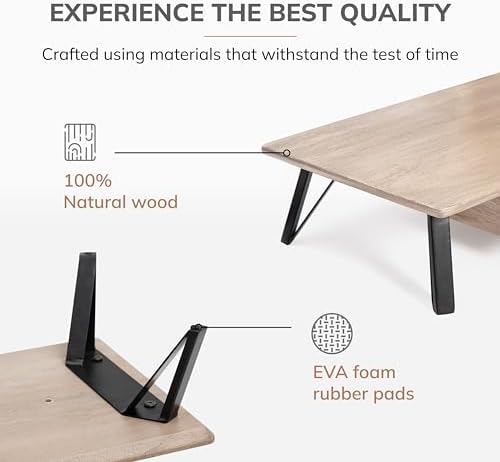 Anji Mountain Monitor Stand for Desk - Desktop Organizer & Laptop Riser, Ergonomic Monitor Riser, Space-Saving, Durable,