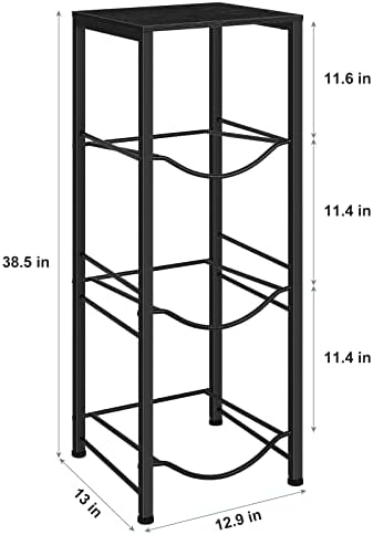 Water Bottle Holder Organizer 5 Gallon Water Jug Stand with Shelves, 3-Tier Water Bottle Dispenser Stand for Kitchen Liv