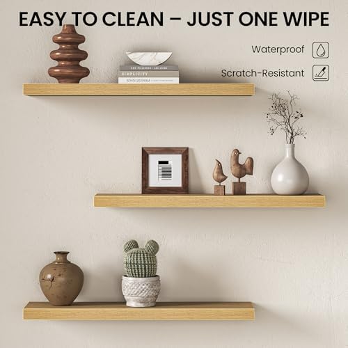 Fun Memories Floating Shelves for Wall 32 Inch, Set of 2 – Wall-Mounted Storage & Display Shelf with Invisible Bracket, 