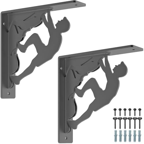 Dolibest 8 Inch Heavy Duty Shelf Brackets, 5MM Thickness L- Bracket , Metal Floating Shelf Bracket, Wall Shelf Bracket &