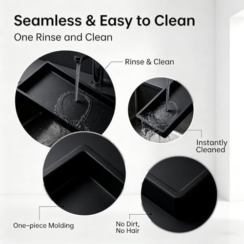 BBK 2PC Countertop Vanity Tray 7.8" & 11.8" Set Bathroom Tray Silicone