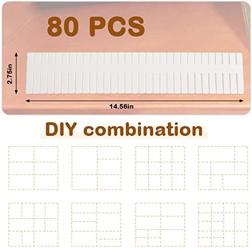 Vesici 80 Pcs Drawer Dividers Adjustable Plastic Organizers Dresser, White