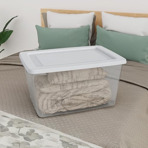 Sterilite Clear Storage Box Stackable Tote, 58 Quart, 6-Pack