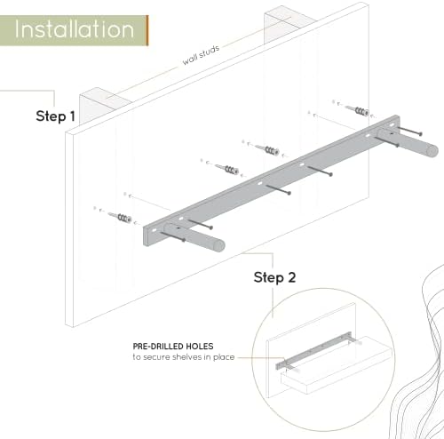 Homeforia Heavy Duty Floating Shelf Brackets 22 inch, High-End Solid Steel