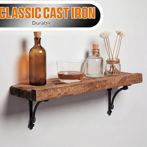 Gisafai 4 Pcs Decorative Shelf Brackets 5.5 Inch Cast Iron Shelf Brackets