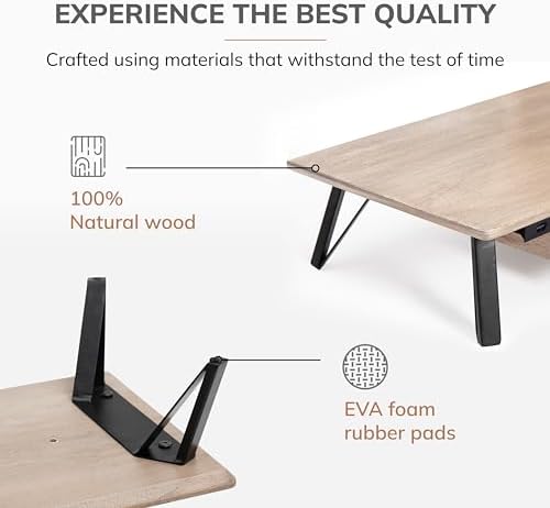 Anji Mountain Monitor Stand for Desk - Desktop Organizer & Laptop Riser, Ergonomic Monitor Riser, Space-Saving, Durable,