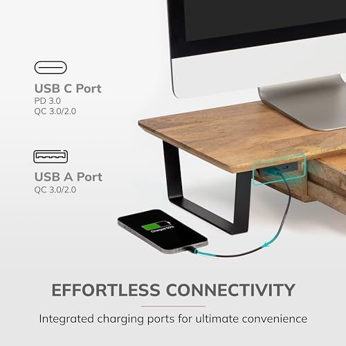 Anji Mountain Monitor Stand for Desk - Desktop Organizer & Laptop Riser, Ergonomic Monitor Riser, Space-Saving, Durable,