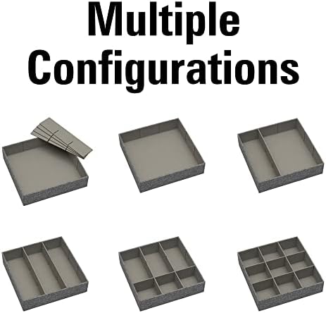 Household Essentials 3 Piece Drawer Organizers Starter Set, Customizable Inserts, Large Tray and 2 Small Trays, Graphite