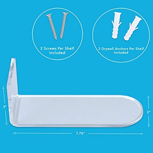 Shoe Shelves for Wall - Wall Mounted Clear Floating Shoe Shelf for Displaying Sneakers (Set of 6)