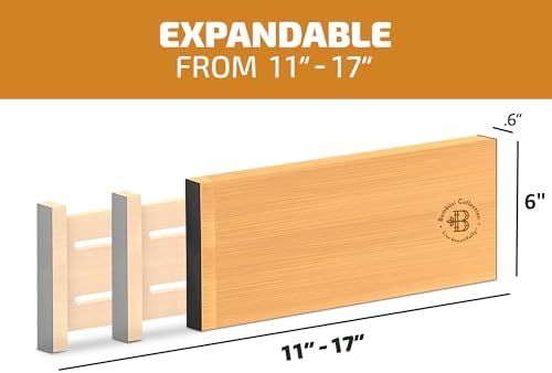 6-Pack Drawer Dividers 6-Inch High Dresser Drawer Organizer 11.5 to 17 Inch