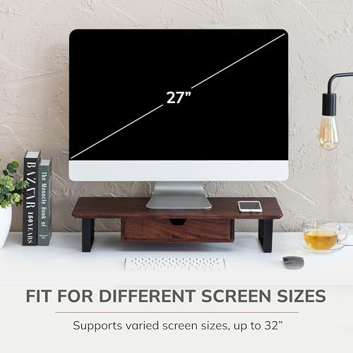 Anji Mountain Monitor Stand for Desk - Desktop Organizer & Laptop Riser, Ergonomic Monitor Riser, Space-Saving, Durable,