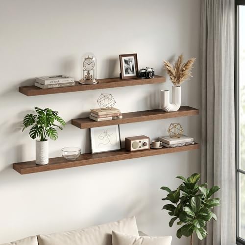Fun Memories Floating Shelves for Wall 67 Inch, Set of 1 – Wall-Mounted Storage & Display Shelf with Invisible Bracket, 