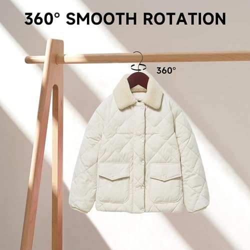 Wooden Clothes Hangers with Pants Bars, Mahogany, 108-Pack
