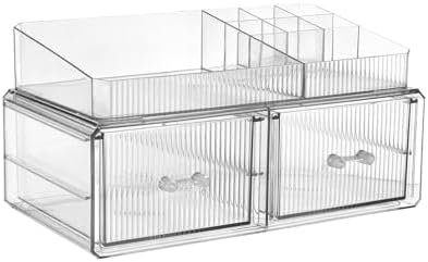 ZHIAI stackable storage drawer, cosmetic acrylic storage box, cosmetics and beauty product storage organizer, suitable f