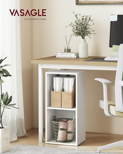 VASAGLE Bookshelf, 2-Tier Bookcase, 11.8 x 9.4 x 25.2 Inches