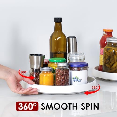 2 Set, 10 Inch Non-Skid Lazy Susan Organizers - Turntable Rack for Cabinet, Pantry Organization and Storage, Kitchen, Fr