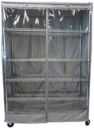 Formosa Covers Clear Front Wire Shelf Cover 60x24x72" Grey No Shelf