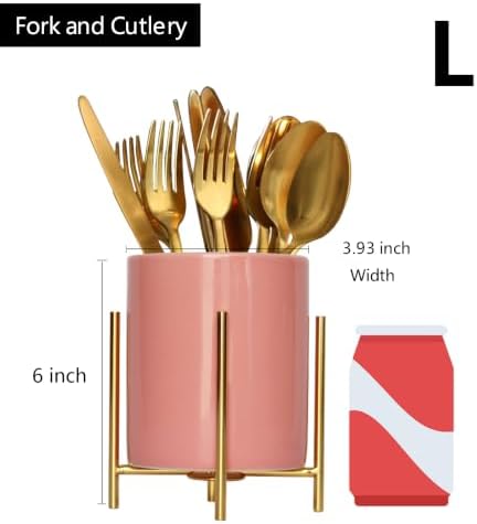 Ceramic Pen Holder Stand Cup Pencil Holder Organizer Makeup Brush Holders for Home Office Desk (Pink)