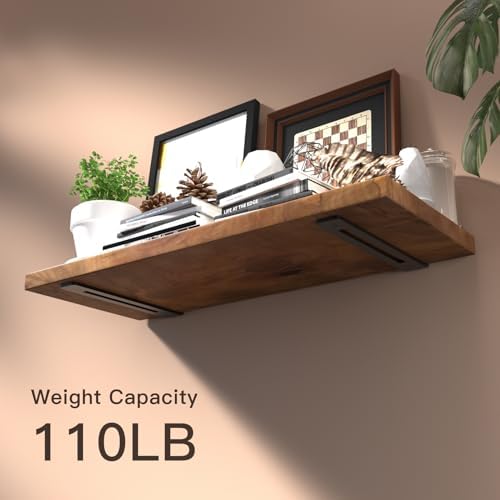 4 Pack 10 Inch Shelf Brackets, 1/5" Thick Hidden L Floating Shelf Bracket