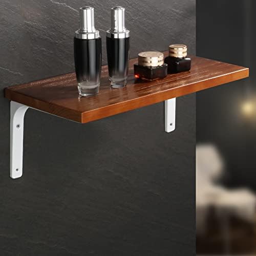 SAYAYO Wall Shelf Bracket White, 10 X 8 Inch Heavy Duty L Bracket for Wood