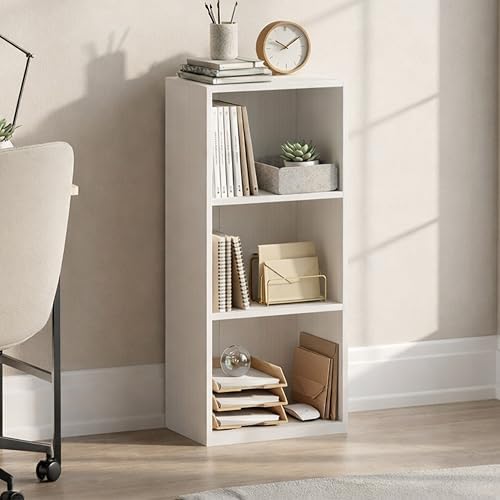 Vida Designs Oxford 3 Tier Cube Bookcase White Wooden Shelf Unit for Office Living Room Furniture
