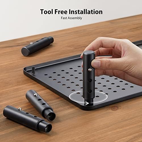 LORYERGO Monitor Stand, Monitor Riser 3 Height Adjustable, Laptop Stand Desk With Metal Vented Platform, Computer Stand 