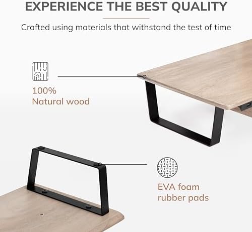 Anji Mountain Monitor Stand for Desk - Desktop Organizer & Laptop Riser, Ergonomic Monitor Riser, Space-Saving, Durable,