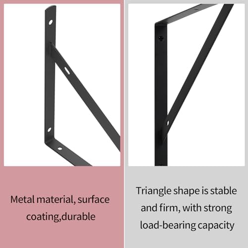 Heavy Duty L Shelf Brackets 8Pcs, Metal Wall Mount Floating Shelf Supports