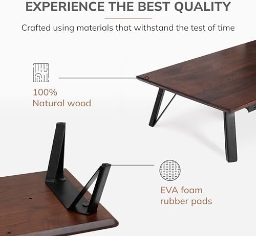 Anji Mountain Monitor Stand for Desk - Desktop Organizer & Laptop Riser, Ergonomic Monitor Riser, Space-Saving, Durable,